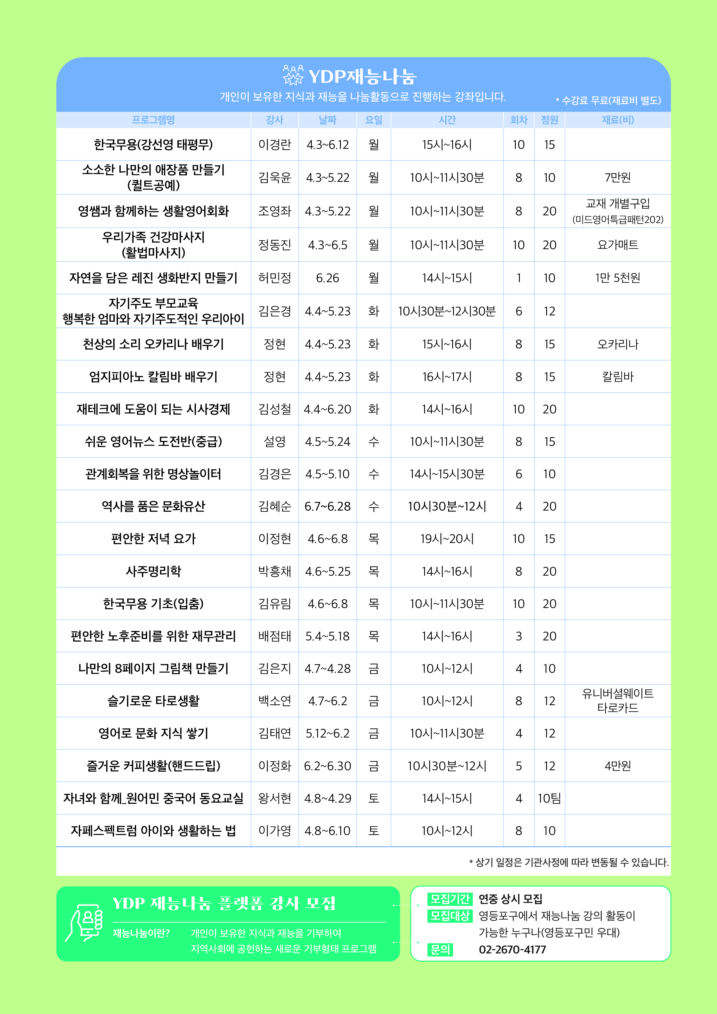 23년 2분기 YDP미래평생학습관 프로그램 수강생 모집 4번째 파일