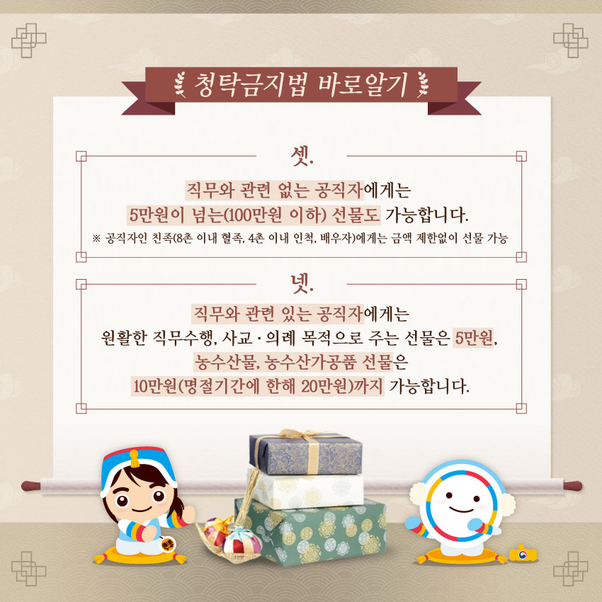 설 명절 청탁금지법 