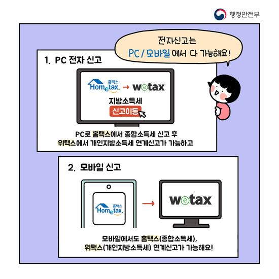 5월은 개인지방소득세 신고 납부하세요 