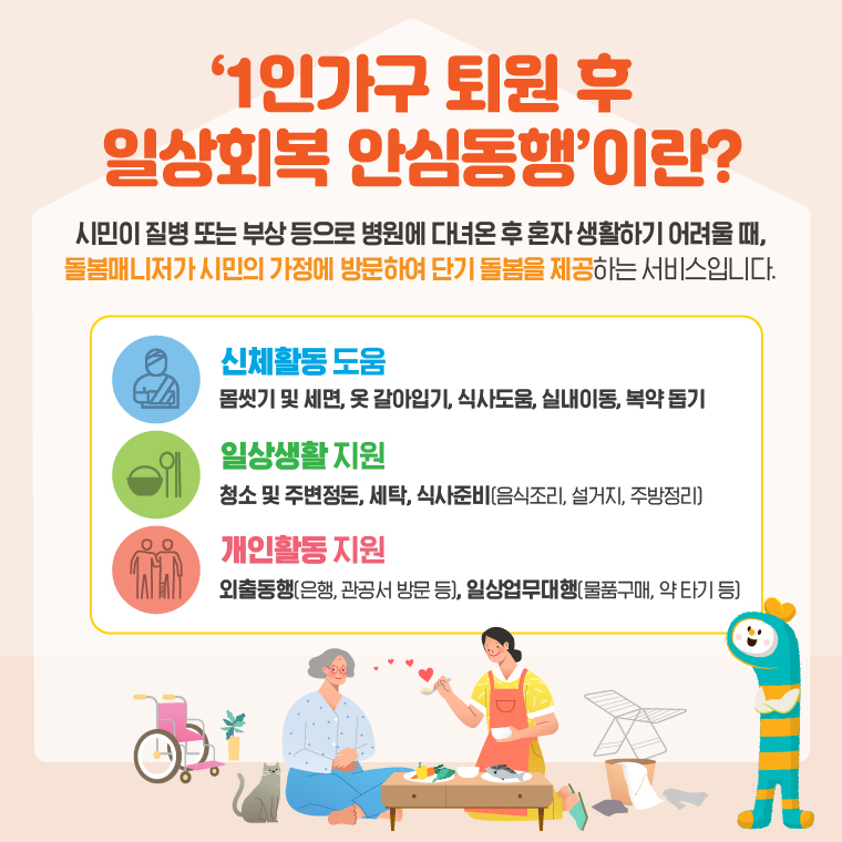 1인가구 퇴원 후 일상회복 안심동행 