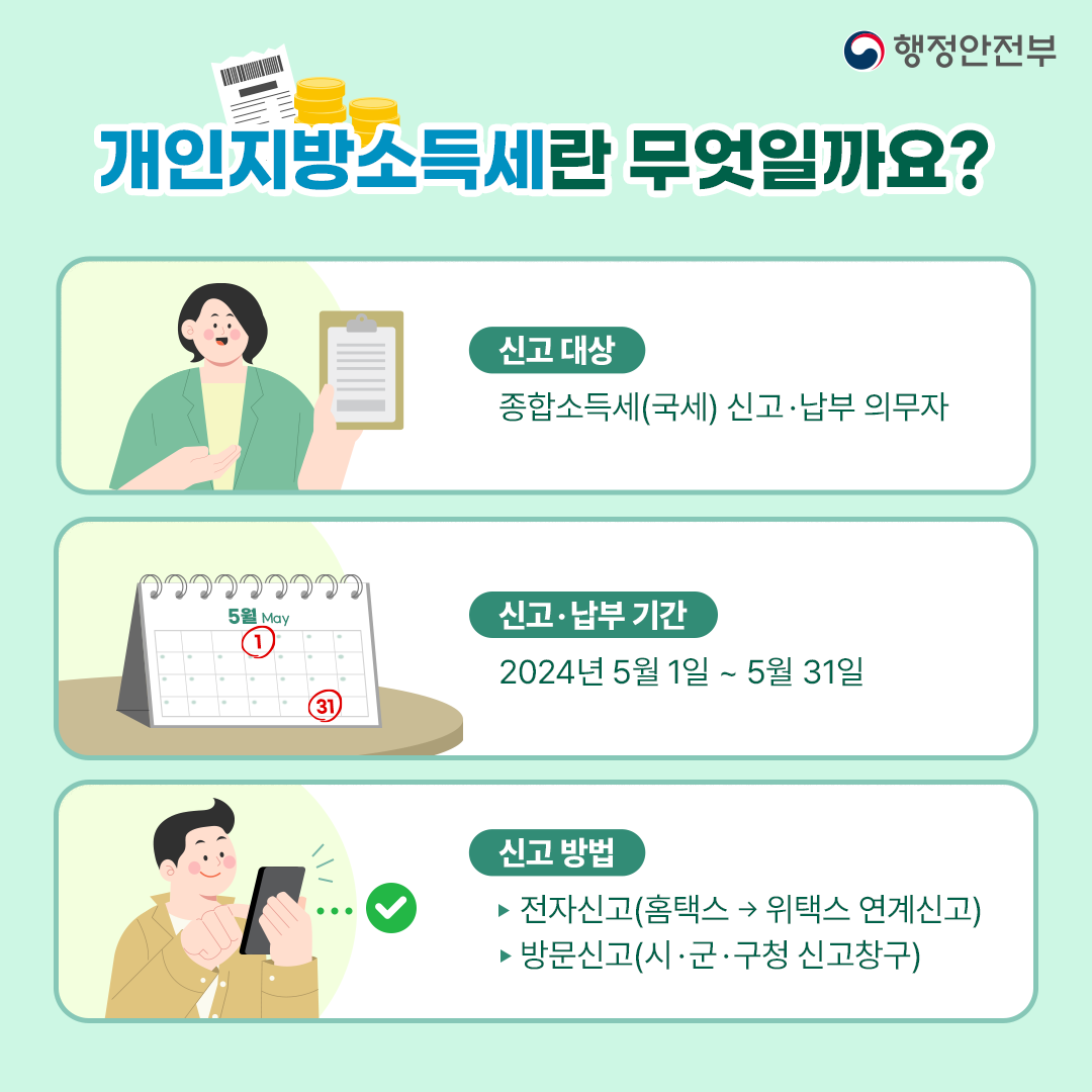 5월은 개인지방소득세 신고·납부의 달 