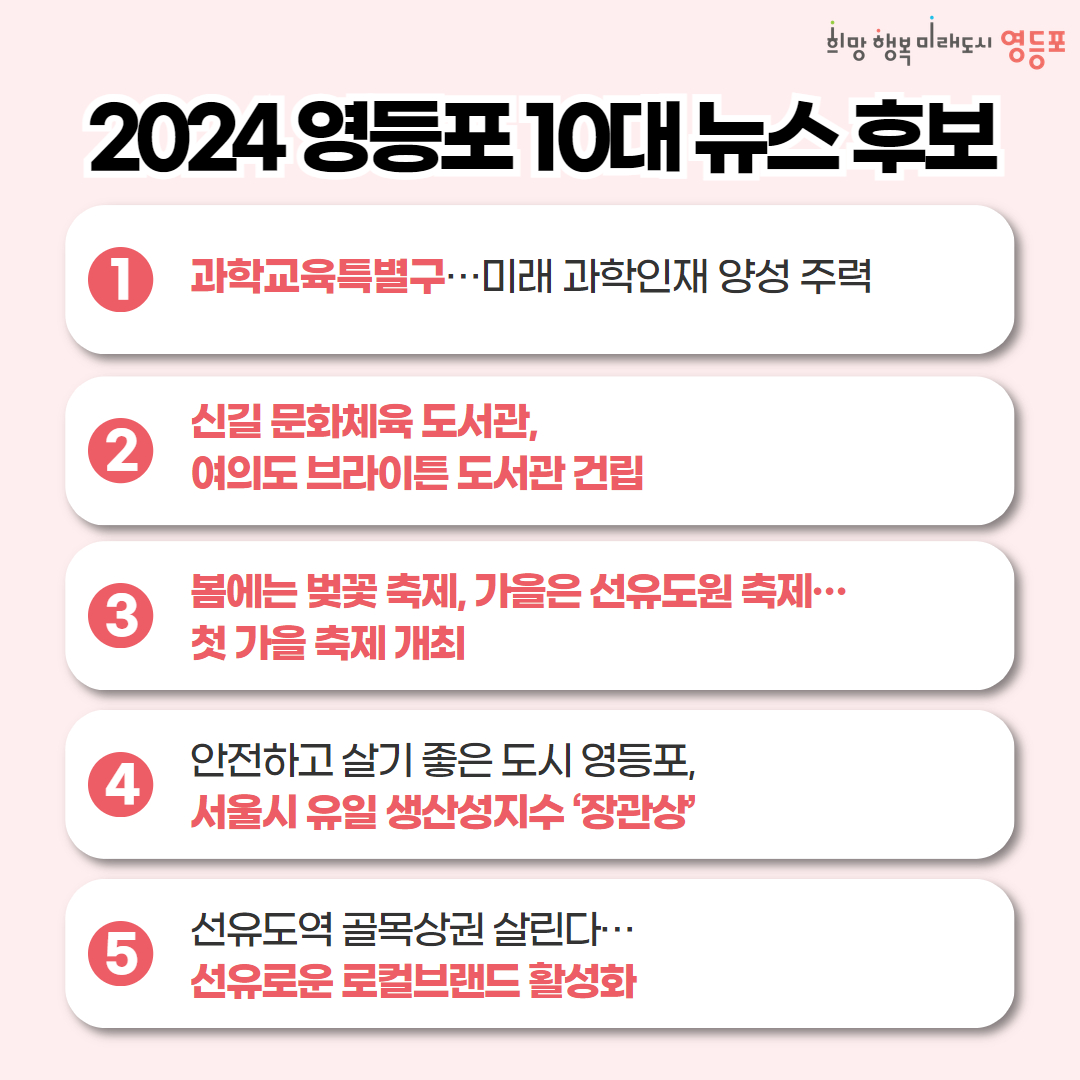2024 10대 뉴스를 뽑아주세요! 