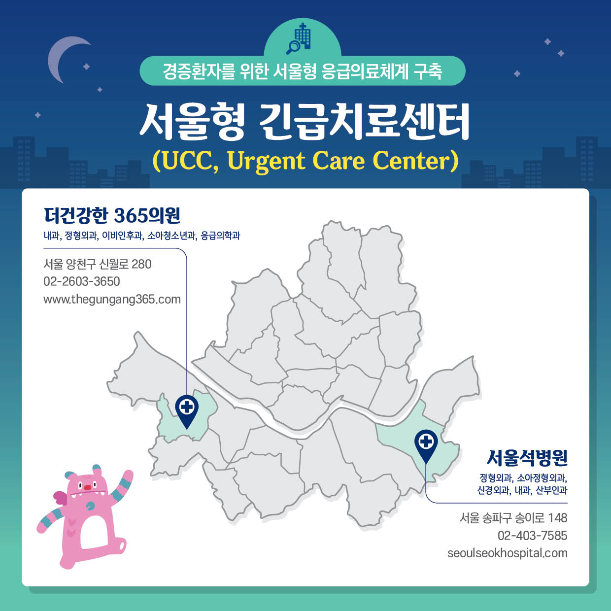 서울형 긴급치료센터(UCC)와 질환별 전담병원 
