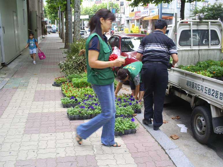 가로화분 꽃묘식재 의 이미지