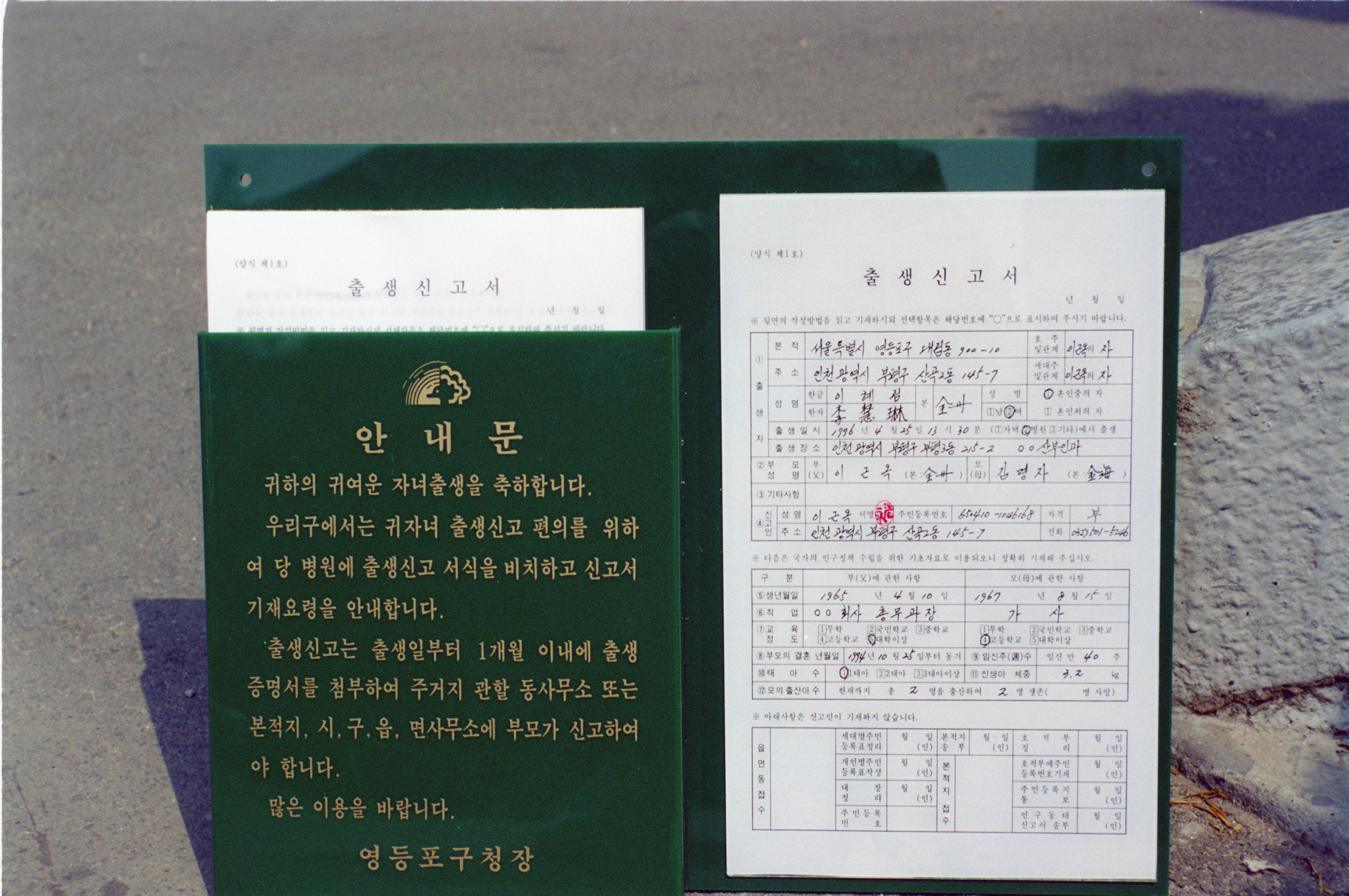 출생신고안내 의 이미지